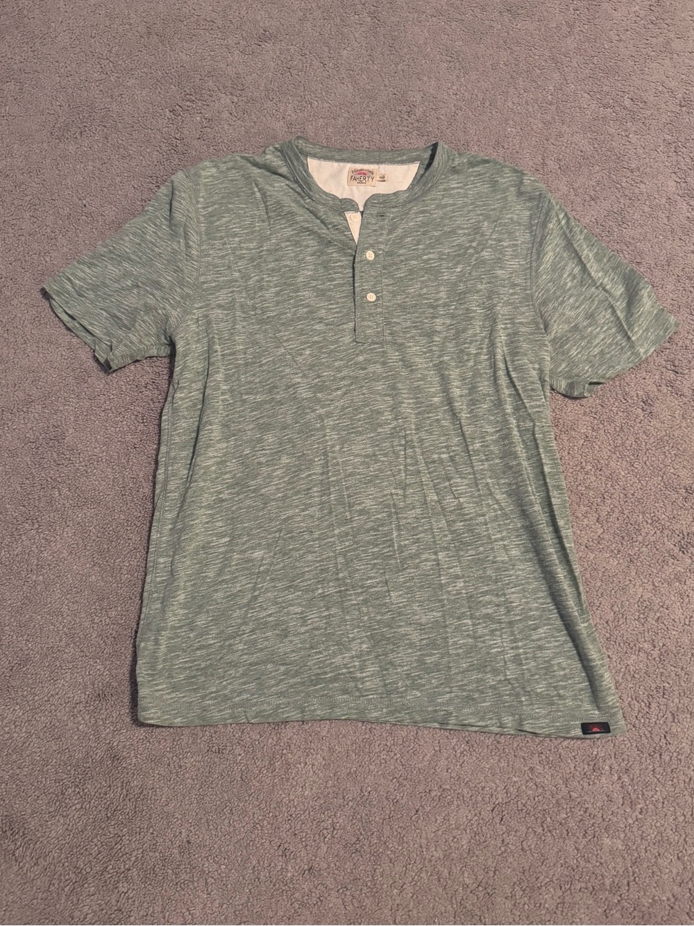 Green Short Sleeve Henley T-Shirt